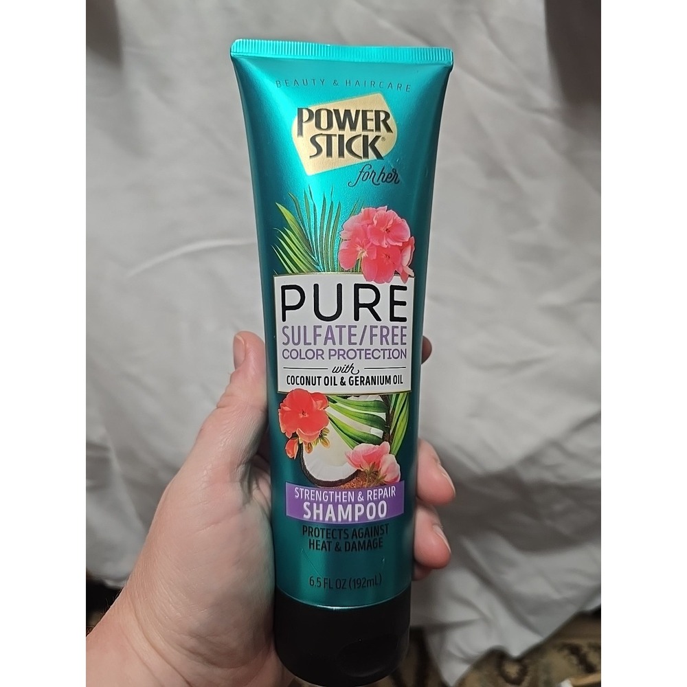 Power Stick Pure Strengthen & Repair Shampoo, Coconut & Geranium Oil 6.5 Fl Oz